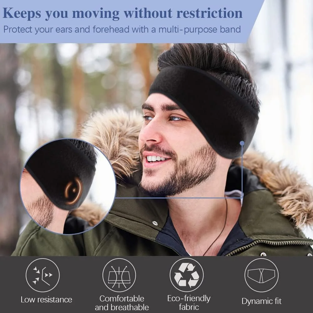 بسته 3 عددی هدبند ورزشی زمستانی، هدبند ورزشی گرم، سبک وزن، کشسان و رطوبت گیر، مناسب اسکی، محافظ گوش برای ورزش های فضای باز، دویدن، پیاده روی، دوچرخه سواری برای مردان و زنان