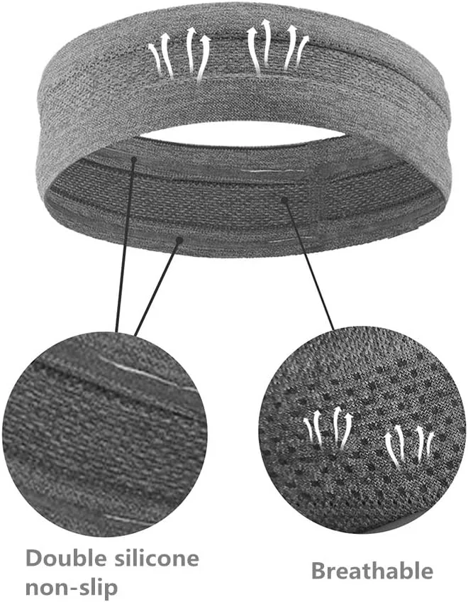 هدبند ورزشی کیشانگ 6 عددی، هدبند زنانه، کش موی ورزشی زنانه ضد لغزش، هدبند رطوبت گیر برای دویدن