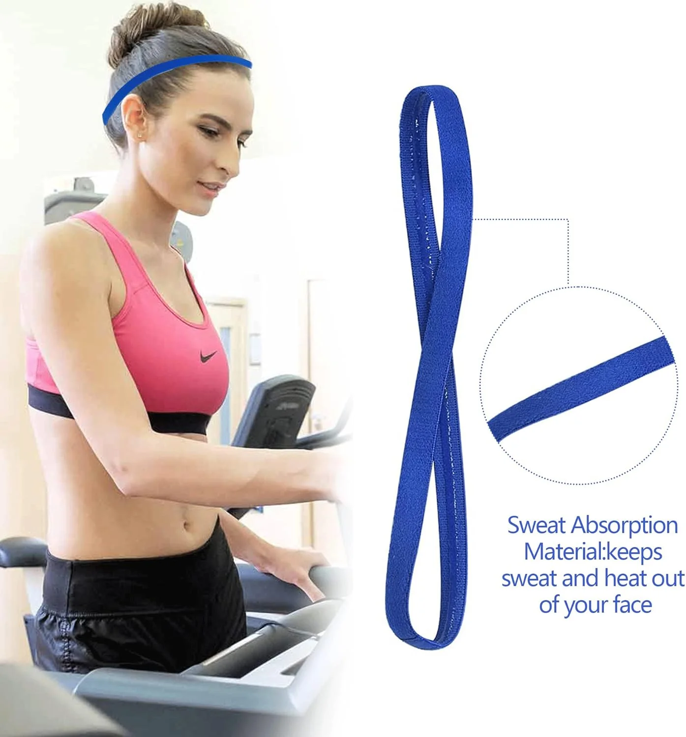 8 عدد هدبند پسرانه برای کودکان، ست هدبند ورزشی ضد لغزش، کش موی الاستیک پسرانه، هدبند ورزشی بچه گانه، کش موی ورزشی با گیره سیلیکونی برای یوگا، فوتبال، دویدن