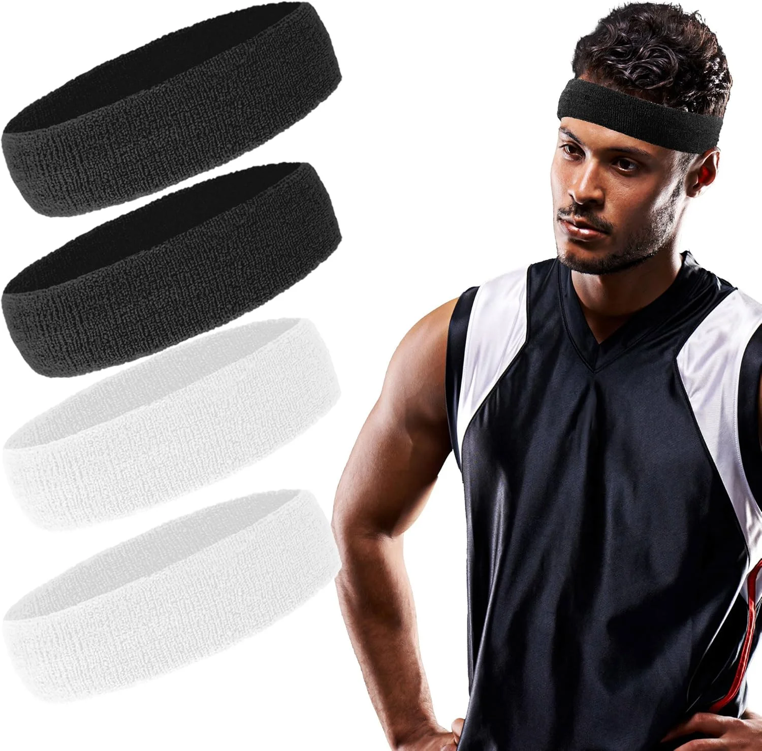 هدبند مشکی مردانه و زنانه برای جذب عرق