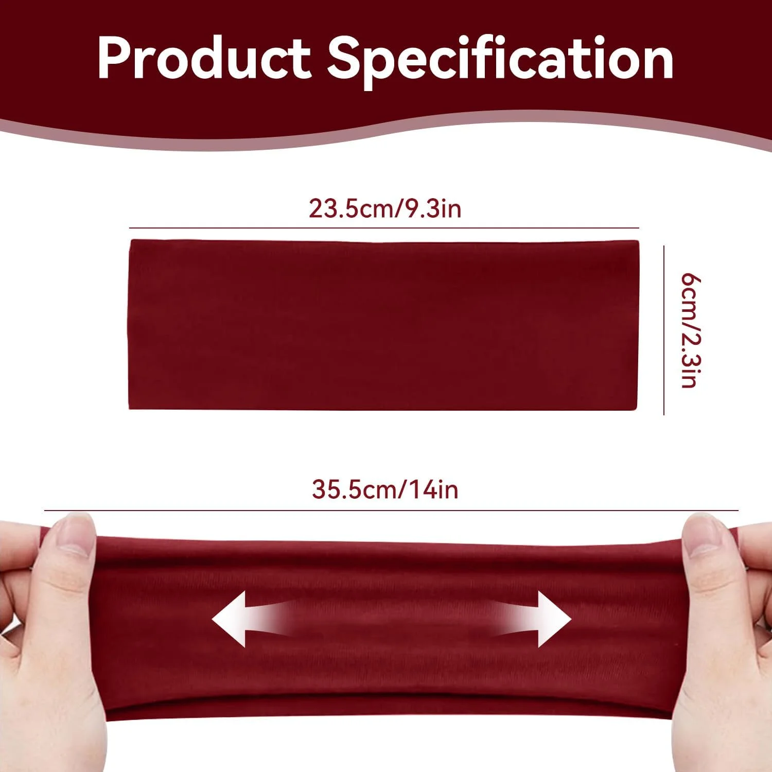 8 عدد هدبند زنانه 6 سانتی متری، ضد لغزش، مناسب ورزش، پارچه نخی نرم و کشسان، پهن، مناسب تمرین یوگا و دویدن