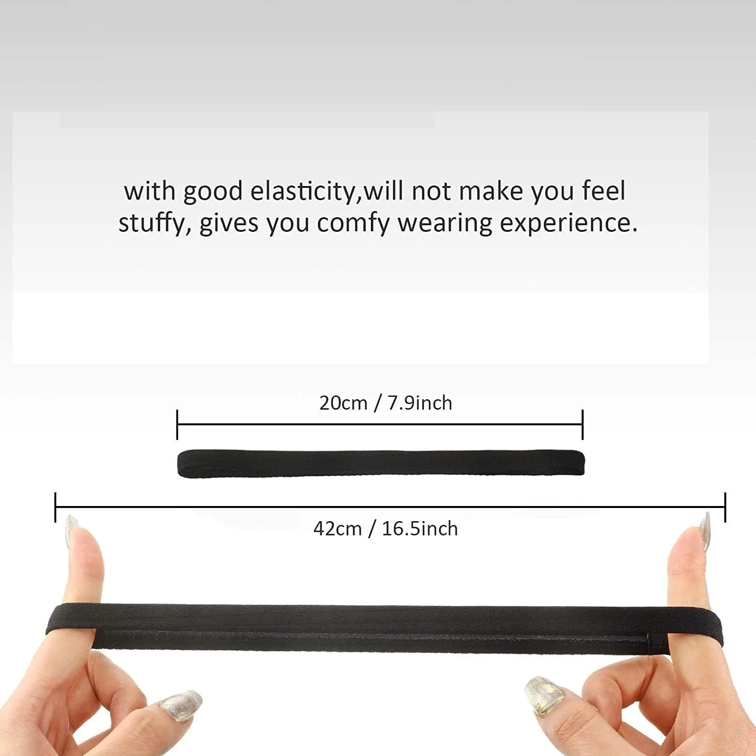 3 عدد هدبند ورزشی سبک وزن، هدبندهای الاستیک سیلیکونی ضد لغزش، هدبندهای باریک ورزشی برای زنان و مردان - هدبند چسبنده، مینی باند عرق، عالی برای تمرین