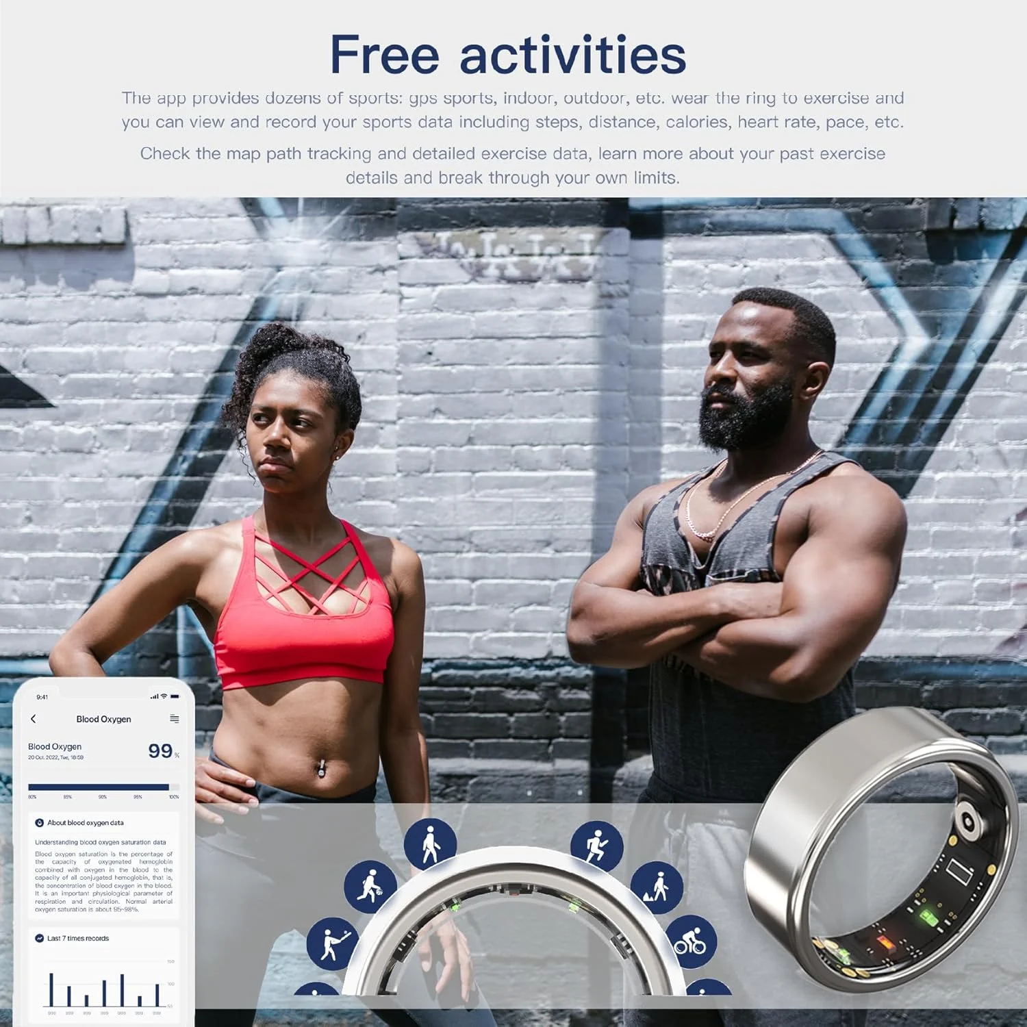 حلقه هوشمند 2025 برای زنان و مردان، حلقه ردیاب خواب، حلقه هوشمند تناسب اندام، ردیاب فعالیت، پایش خواب، پایش استرس/ضربان قلب/کالری/گام های زنان - بدون نیاز به اشتراک برنامه (مشکی، #10-62.1mm/2.44")