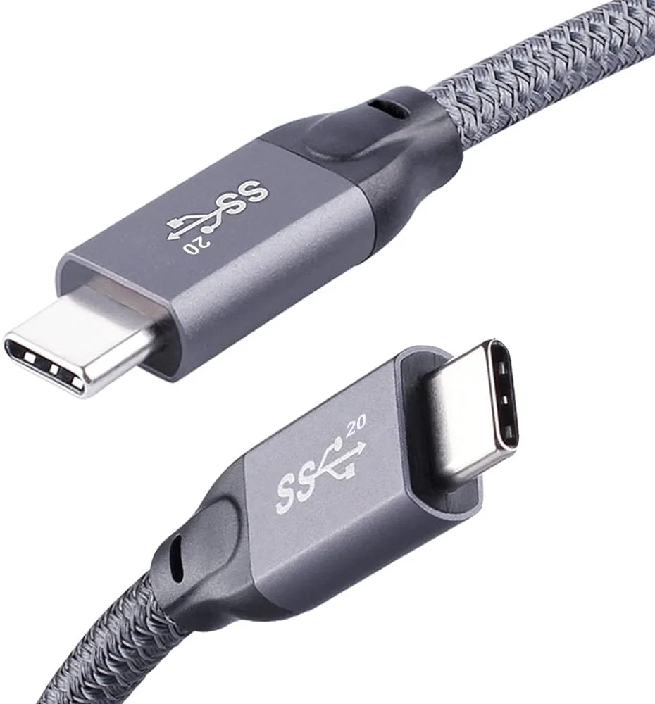 کابل USB C به USB C، کابل Type C 3.1 Gen 2 با سرعت 20 گیگابیت بر ثانیه، 100 وات 1 متری برای نمایش ویدئو 4K و شارژر سریع PD سازگار با MacBook Pro/Air iPad Pro 2019, Pixel 3/4 Note S10 SSD