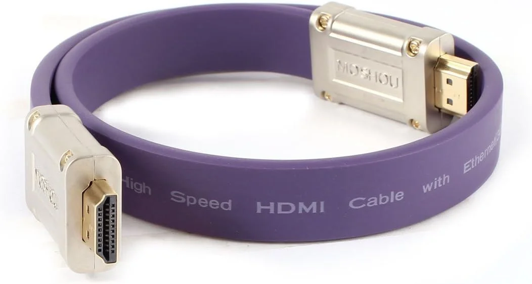 کابل افزایش طول 50 سانتی متری HDMI 19 پین تخت صدا و تصویر بنفش