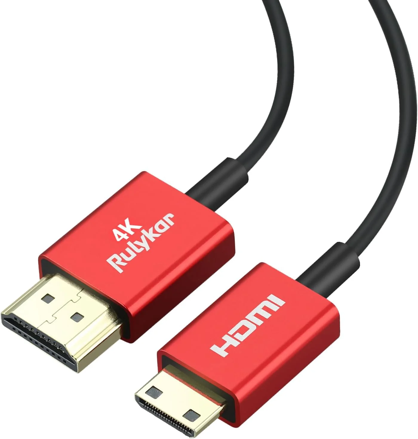 کابل مینی HDMI به HDMI 2.1 کوتاه 0.5 متری، کابل نازک HDMI با سرعت فوق العاده بالا 18 گیگابیت بر ثانیه Φ2.5mm، سازگار با 4K@60Hz برای دوربین، فیلمبردار، تبلت، کارت گرافیک/ویدیو، لپ تاپ و موارد دیگر