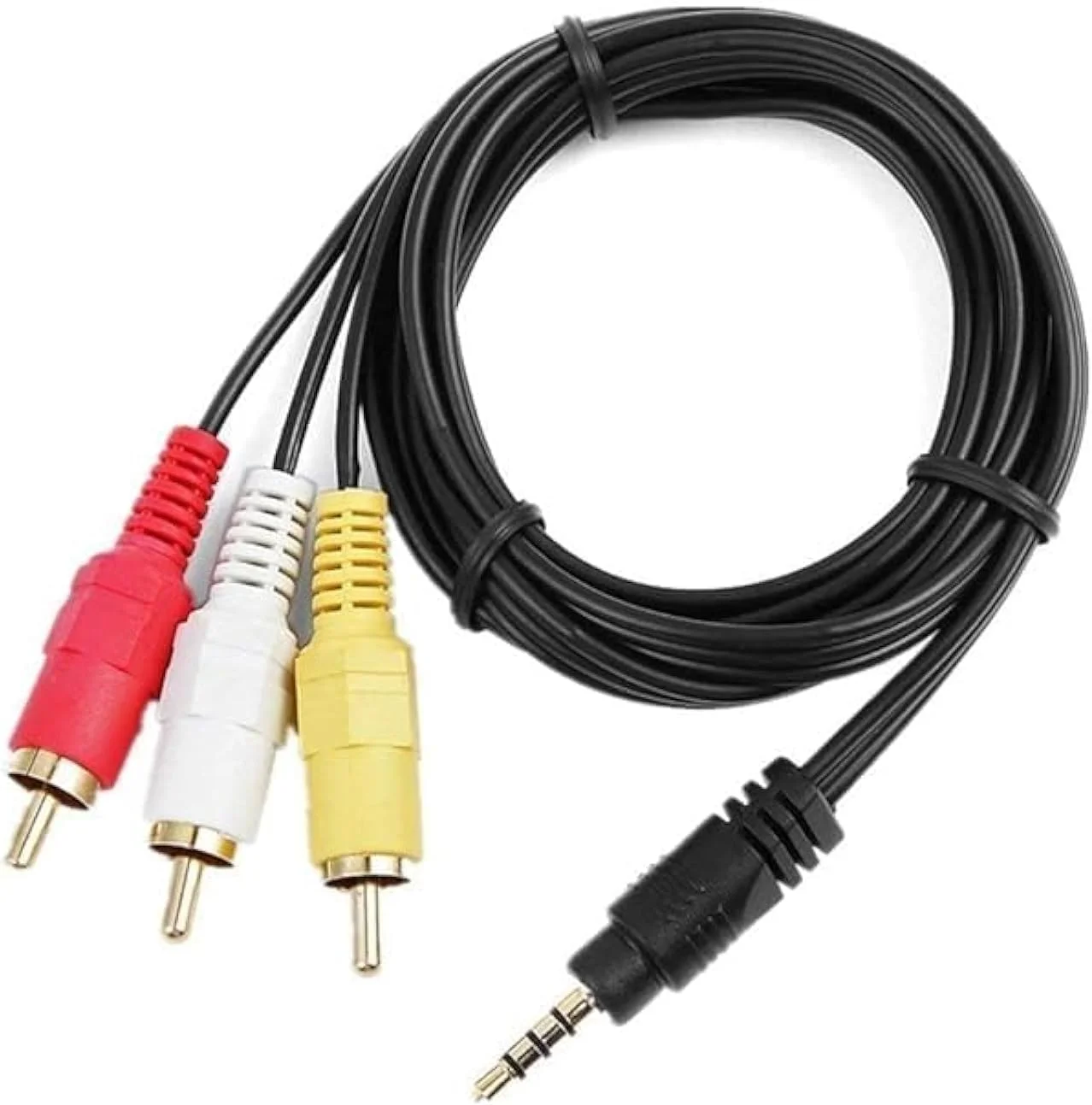 کابل صوتی و تصویری RYN AV، کابل 3.5 میلی‌متری به 3 RCA، آداپتور 3.5 میلی‌متری به 3 RCA نر با روکش نیکل، کابل استریو AUX AV برای MP3، دوربین فیلمبرداری، تبلت، بلندگو، سینمای خانگی، پخش‌کننده DVD