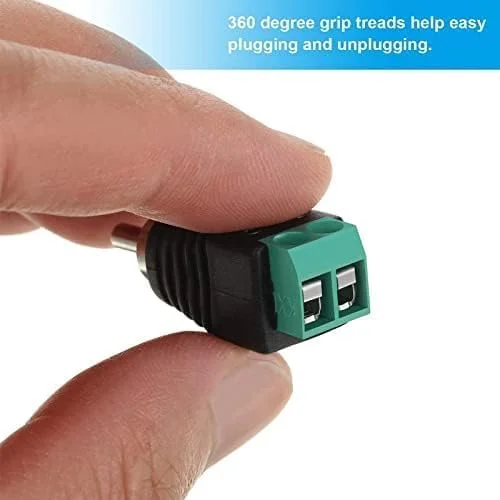 اتصالات RCA برای سیم بلندگو، اتصال دهنده ترمینال پیچی RCA به AV، اتصال RCA نری فونو تبدیل کننده بدون لحیم اتصالات سیم بلندگو صوتی/تصویری بسته 6 عددی