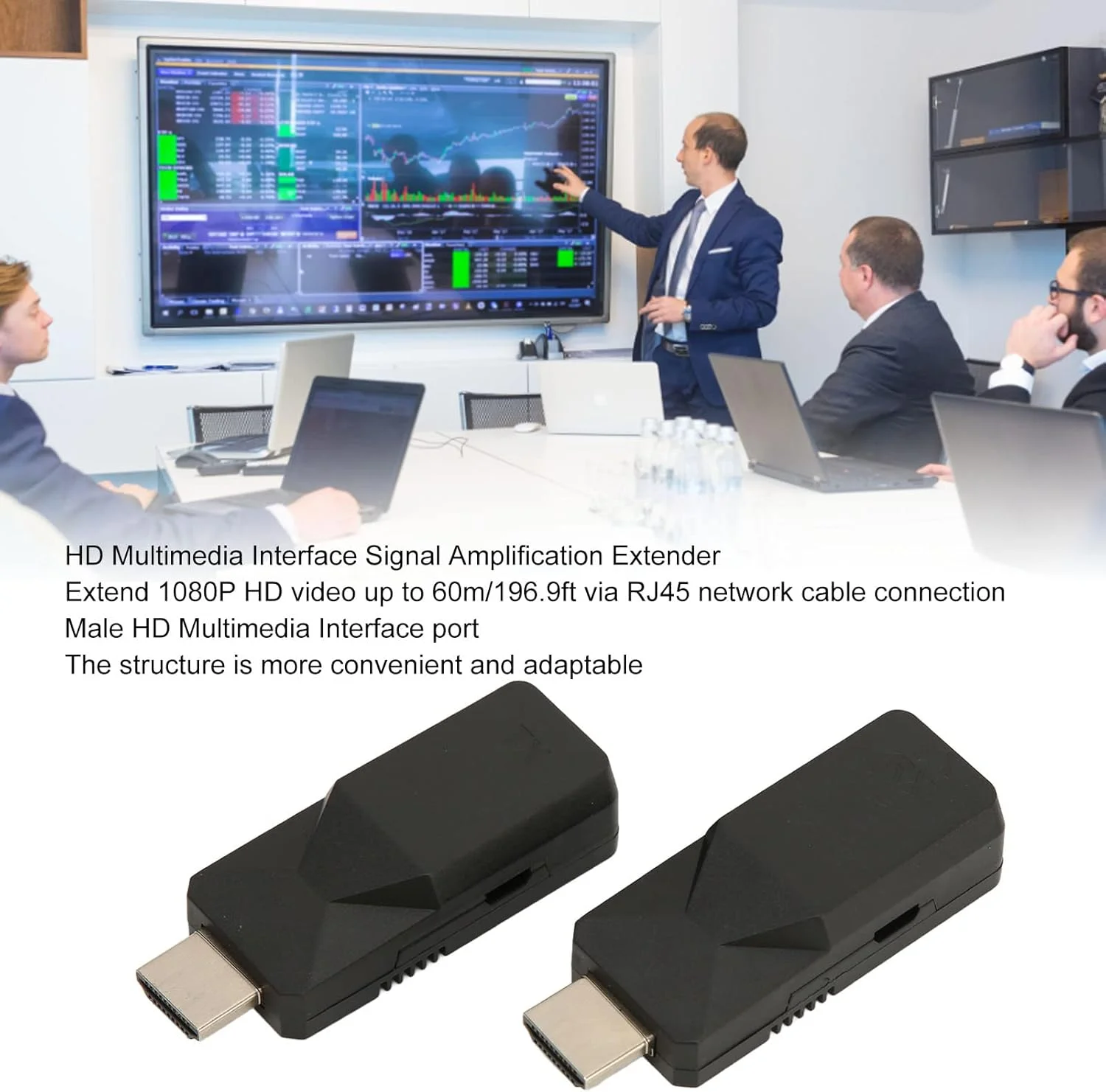 اکستندر کابل رابط چند رسانه ای با کیفیت بالا به RJ45 مدل RvSky - انتقال شبکه HD را تا برد 60 متر برای کیفیت واضح صدا و تصویر افزایش دهید