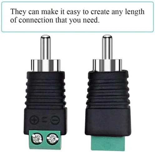 اتصالات RCA برای سیم بلندگو، اتصال دهنده ترمینال پیچی RCA به AV، اتصال RCA نری فونو تبدیل کننده بدون لحیم اتصالات سیم بلندگو صوتی/تصویری بسته 6 عددی