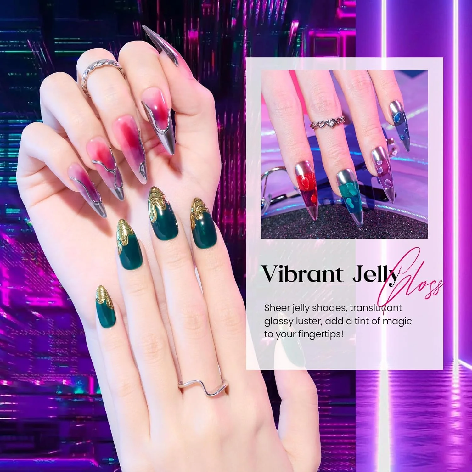 لاک ژل ژله ای بیتلز، 6 رنگ آبی، صورتی، سبز، قرمز و مشکی، لاک ژل ژله ای، ست لاک ژل، نیازمند خشک شدن با دستگاه LED UV، مناسب بانوان لاک ژل ژله ای بیتلز، 6 رنگ آبی، صورتی، سبز، قرمز و مشکی، لاک ژل ژله ای، ست لاک ژل، نیازمند خشک شدن با دستگاه LED UV، مناسب بانوان
