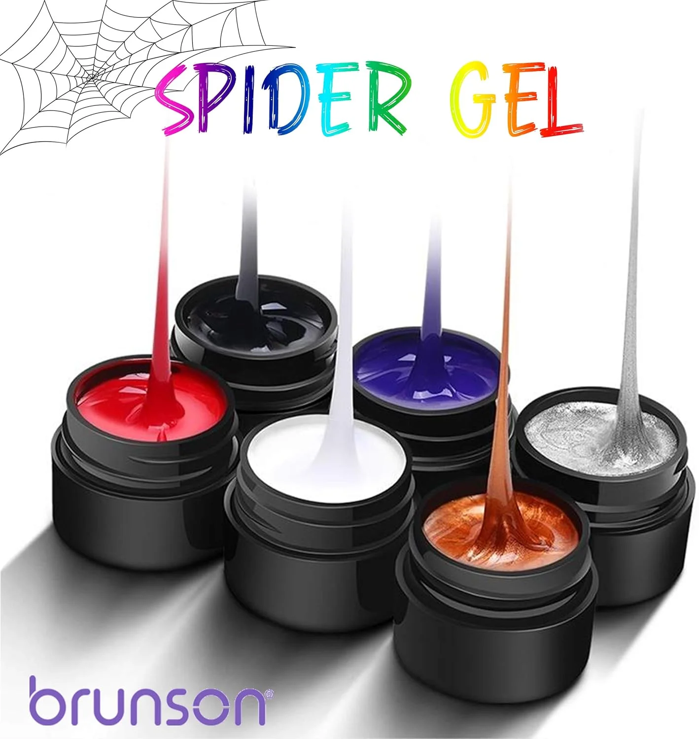 ژل طراحی ناخن مدل Spider Gel Matrix Brunson به همراه ژل رنگی، مناسب طراحی خطوط، ژل طراحی ناخن سیمی، قابل استفاده با دستگاه UV LED، ست طراحی ناخن DIY ژل طراحی ناخن مدل Spider Gel Matrix Brunson به همراه ژل رنگی، مناسب طراحی خطوط، ژل طراحی ناخن سیمی، قابل استفاده با دستگاه UV LED، ست طراحی ناخن DIY