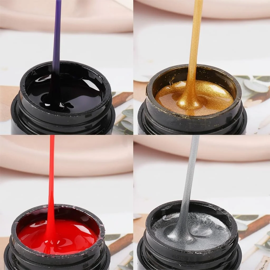 ژل عنکبوتی طراحی ناخن ۱۲ رنگ، ژل طراحی الاستیک عنکبوتی برای طراحی ناخن با قلم موی لاینر، ژل رنگ طراحی ناخن یو وی ال ای دی، ژل طراحی سیمی برای خط، برای طراحی ناخن سالن های خانگی