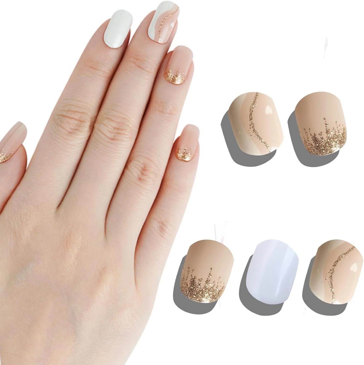 استیکرهای ژلی نیمه پخته با کیفیت سالنی CHOOSE-IT - 30 عدد | استفاده و برداشتن آسان | نیاز به لامپ UV | طرح اکلیلی | ناخن های ژلی حرفه ای را در خانه داشته باشید