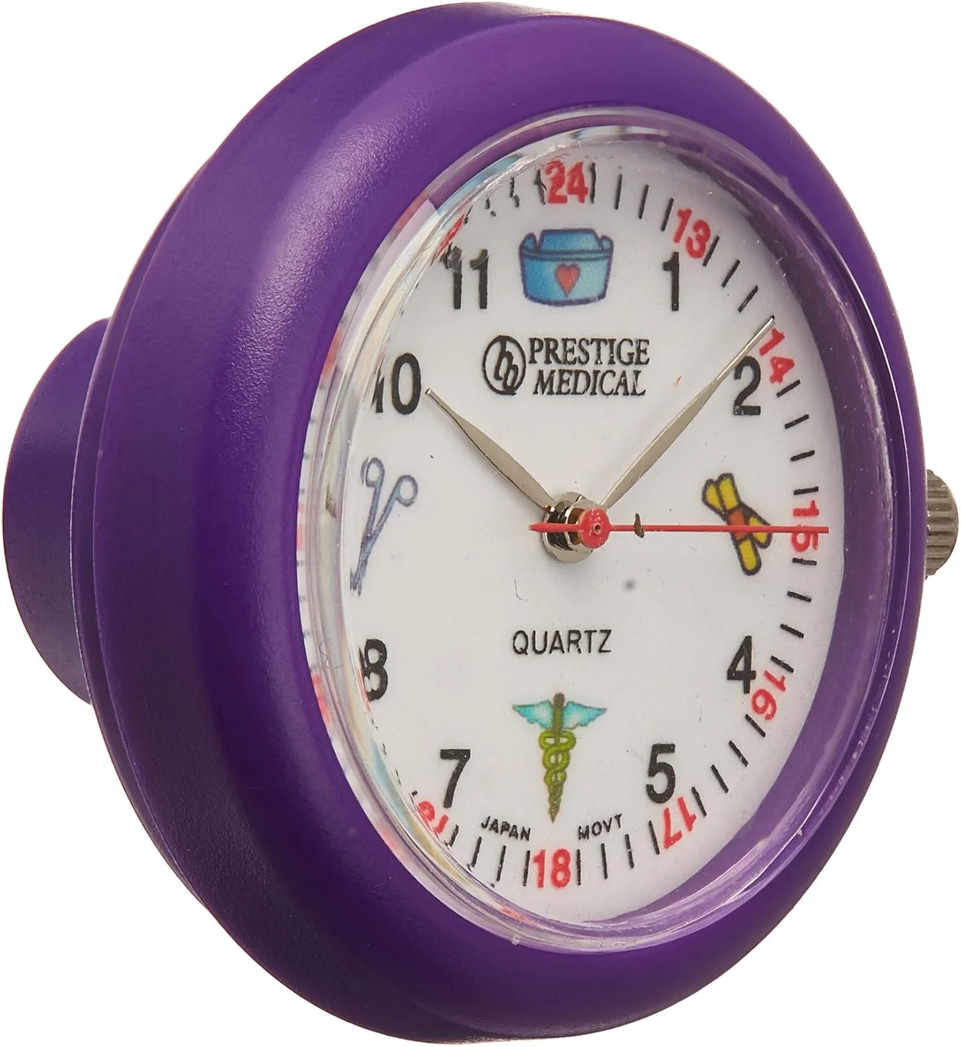 ساعت استتوسکوپ پزشکی پرستیژ با طرح نمادهای پزشکی، بنفش ساعت استتوسکوپ پزشکی پرستیژ با طرح نمادهای پزشکی، بنفش