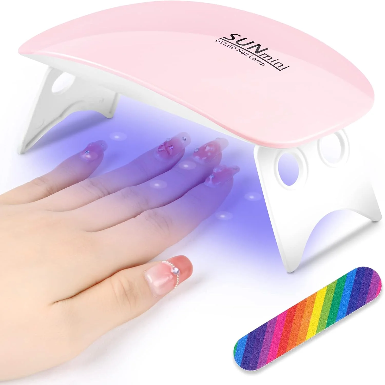 چراغ ناخن UV مینی URAQT 6W، چراغ ناخن LED حرفه ای، چراغ ناخن UV برای همه لاک ژل ها، سازگار با 2 دست یا پا، صورتی روشن چراغ ناخن UV مینی URAQT 6W، چراغ ناخن LED حرفه ای، چراغ ناخن UV برای همه لاک ژل ها، سازگار با 2 دست یا پا، صورتی روشن