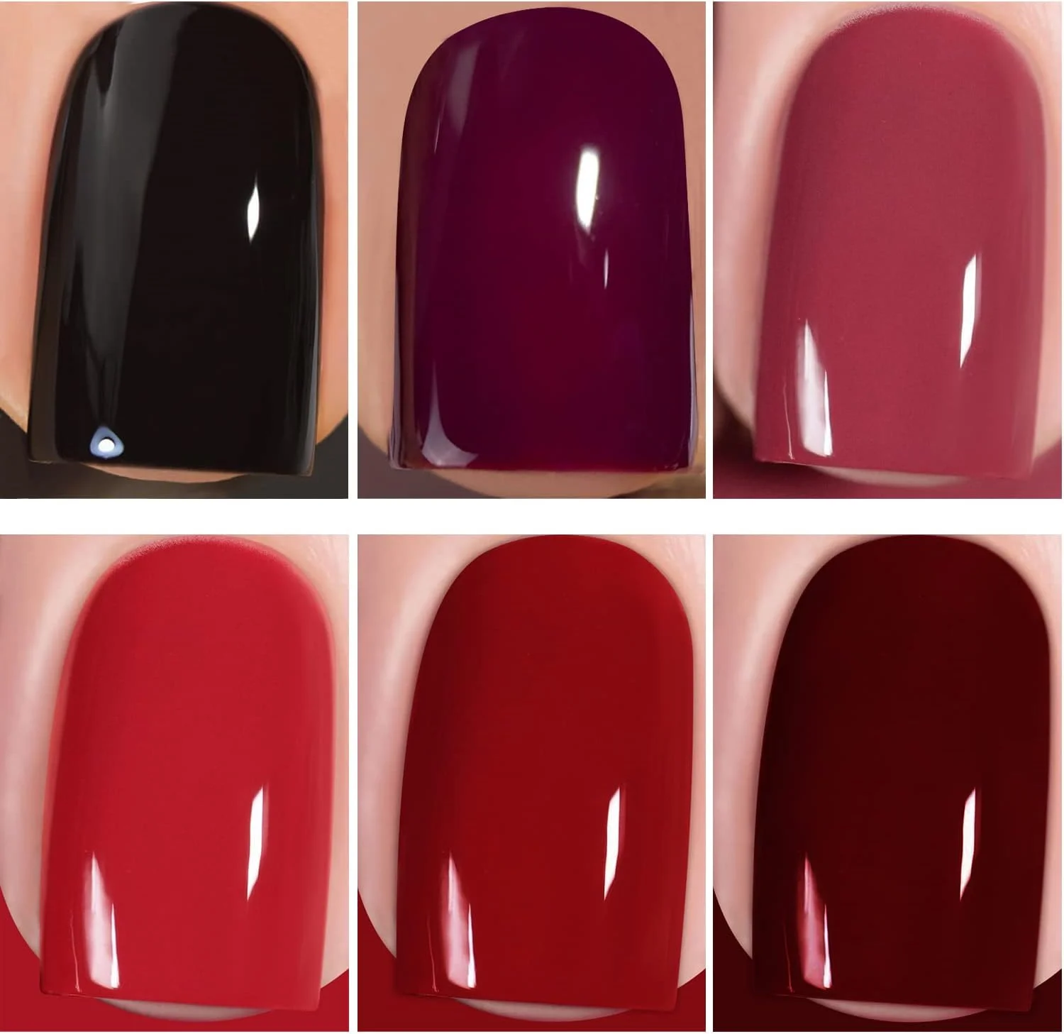 مجموعه لاک ژل قرمز کلاسیک ویشاین، کیت لاک ژل شرابی تیره مشکی بنفش، لاک ژل UV LED برای طراحی ناخن، مانیکور خانگی، سالن ناخن، لاک 8 میلی لیتر
