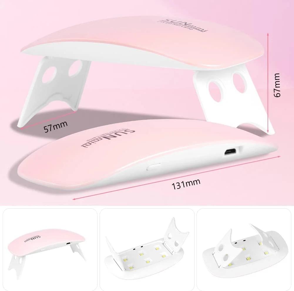 چراغ ناخن UV مینی URAQT 6W، چراغ ناخن LED حرفه ای، چراغ ناخن UV برای همه لاک ژل ها، سازگار با 2 دست یا پا، صورتی روشن چراغ ناخن UV مینی URAQT 6W، چراغ ناخن LED حرفه ای، چراغ ناخن UV برای همه لاک ژل ها، سازگار با 2 دست یا پا، صورتی روشن