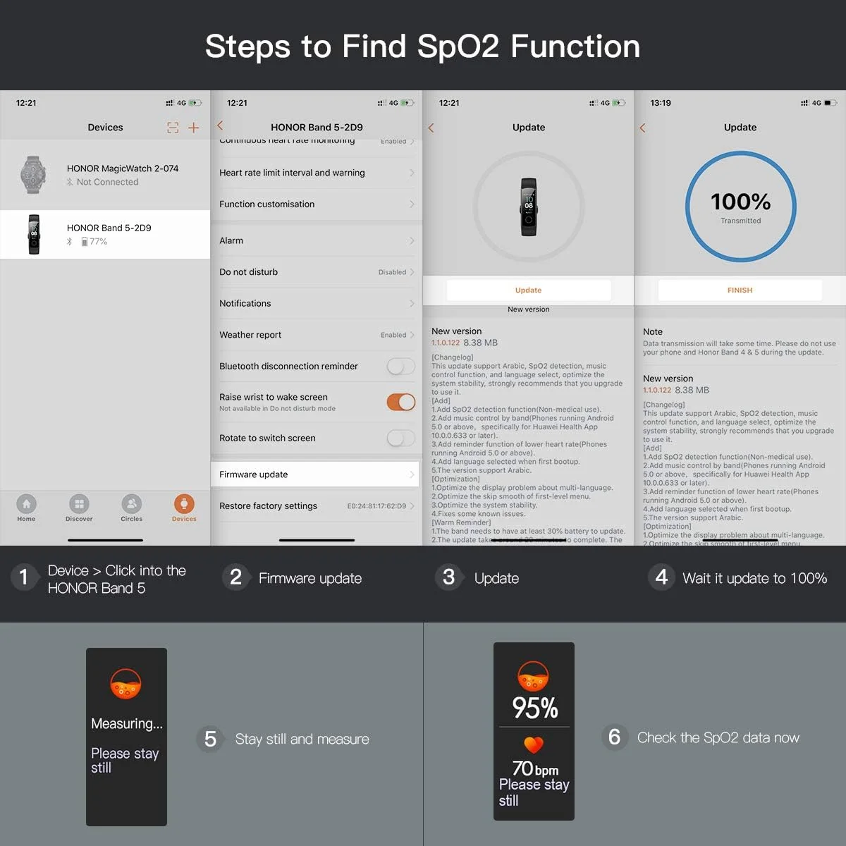 ردیاب تناسب اندام HONOR Band 5، نمایشگر رنگی AMOLED 0.95 اینچی، ساعت هوشمند ضد آب تا عمق 50 متری، پایش ضربان قلب به صورت لحظه ای، پایش خواب، بلوتوث 4.2، مشکی، m، CRS-B19S ردیاب تناسب اندام HONOR Band 5، نمایشگر رنگی AMOLED 0.95 اینچی، ساعت هوشمند ضد آب تا عمق 50 متری، پایش ضربان قلب به صورت لحظه ای، پایش خواب، بلوتوث 4.2، مشکی، m، CRS-B19S