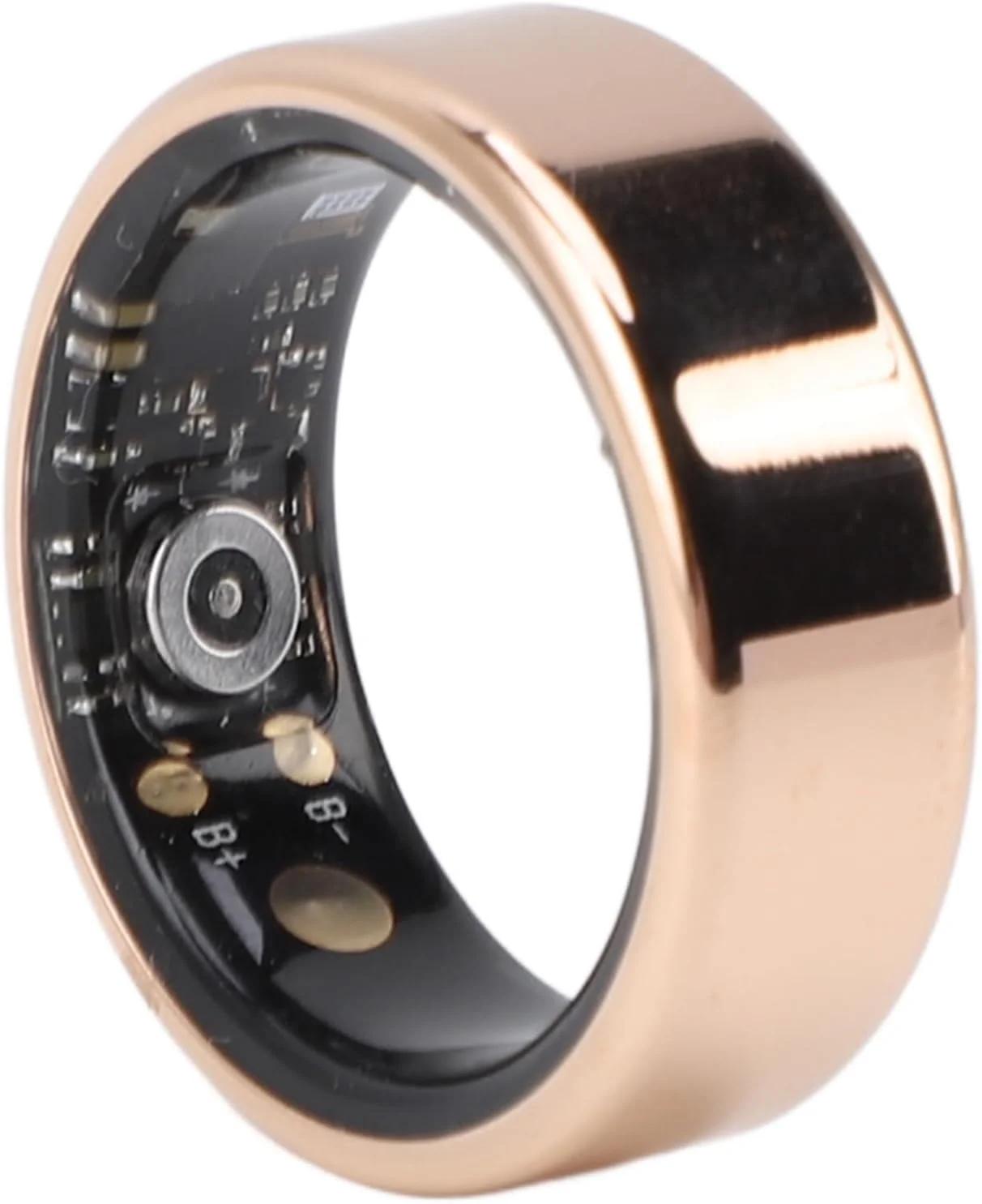 حلقه هوشمند، حلقه هوشمند تناسب اندام استیل ضد زنگ، ضد آب، با کابل شارژ، سازگار با اندروید و آی او اس. طلایی