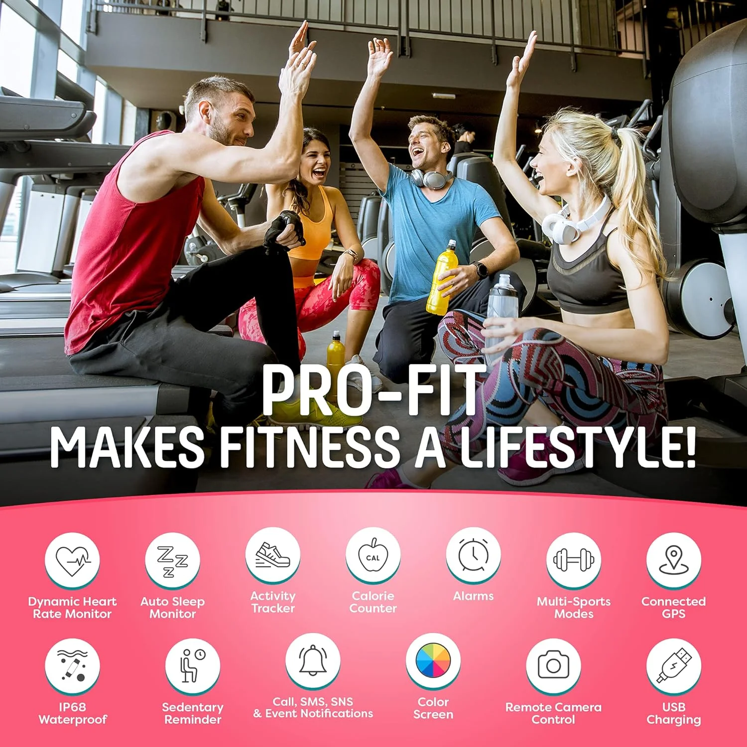 ردیاب فعالیت هوشمند PRO FIT VeryFitness IP68 ضد آب با قابلیت پایش ضربان قلب و خواب (ID115) ردیاب فعالیت هوشمند PRO FIT VeryFitness IP68 ضد آب با قابلیت پایش ضربان قلب و خواب (ID115)