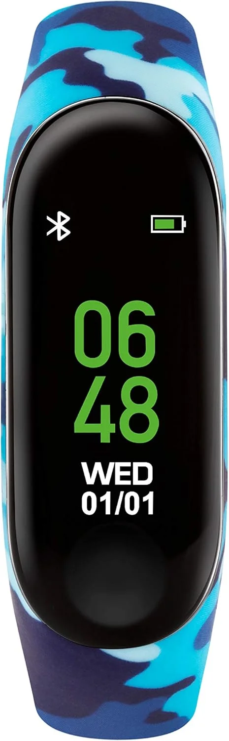 ردیاب فعالیت بدنی بچگانه تیکرز سری 1 با طرح استتار و بند سیلیکونی آبی مدل TKS01-0003، آبی، بند ردیاب فعالیت بدنی بچگانه تیکرز سری 1 با طرح استتار و بند سیلیکونی آبی مدل TKS01-0003، آبی، بند