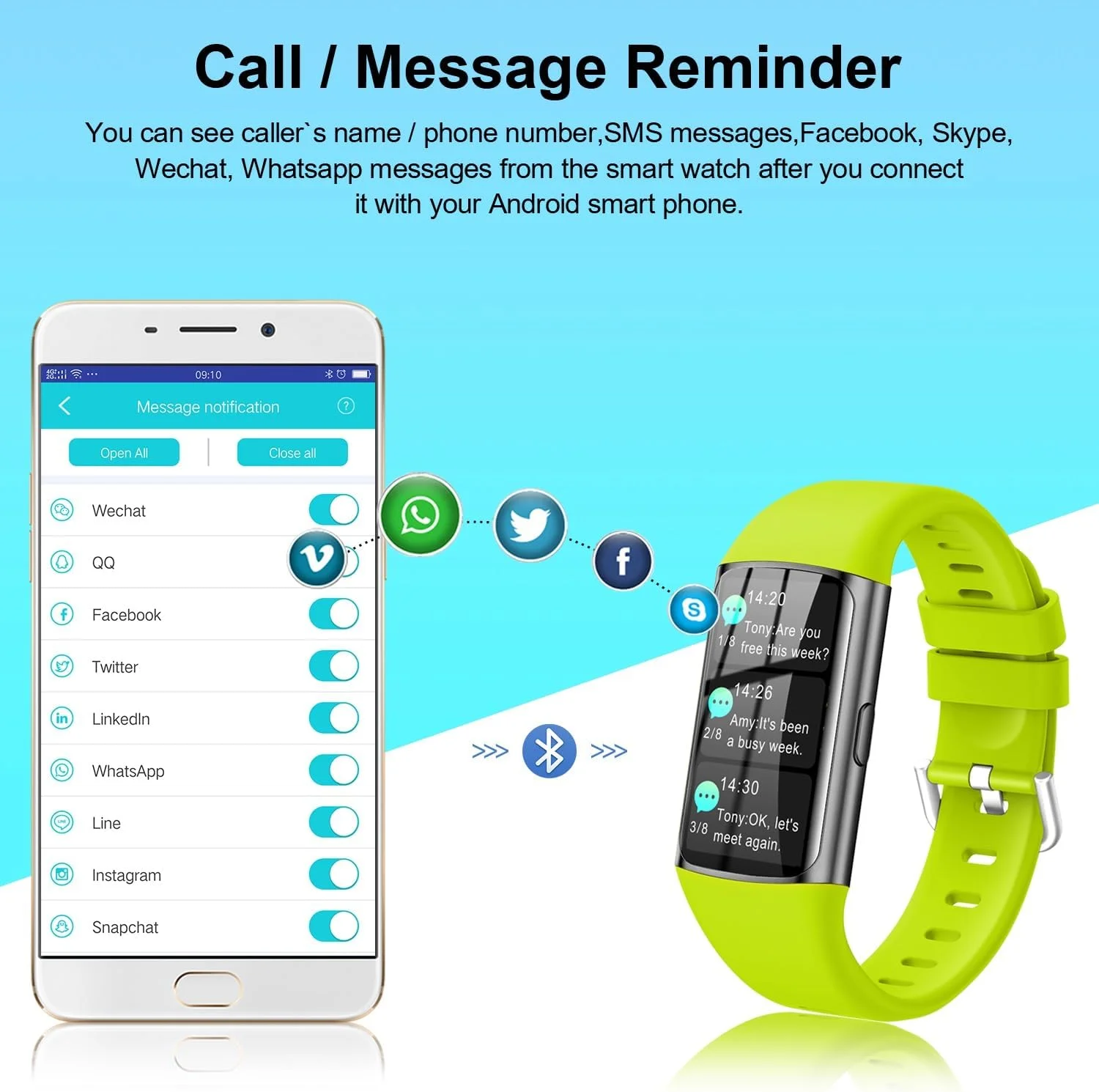 دستبند هوشمند ورزشی Tipmant با قابلیت پایش ضربان قلب و فشار خون، ضد آب IP68، گام شمار و مناسب برای زنان، سازگار با آیفون و اندروید دستبند هوشمند ورزشی Tipmant با قابلیت پایش ضربان قلب و فشار خون، ضد آب IP68، گام شمار و مناسب برای زنان، سازگار با آیفون و اندروید