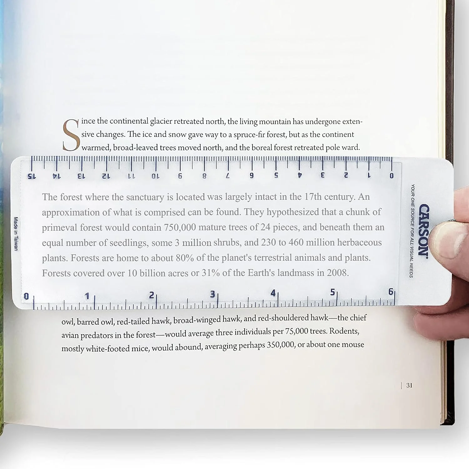 بزرگنمای صفحه فرسنل 3 برابر کارسون MagniMark با خط کش 15 سانتی متری (MM-22)