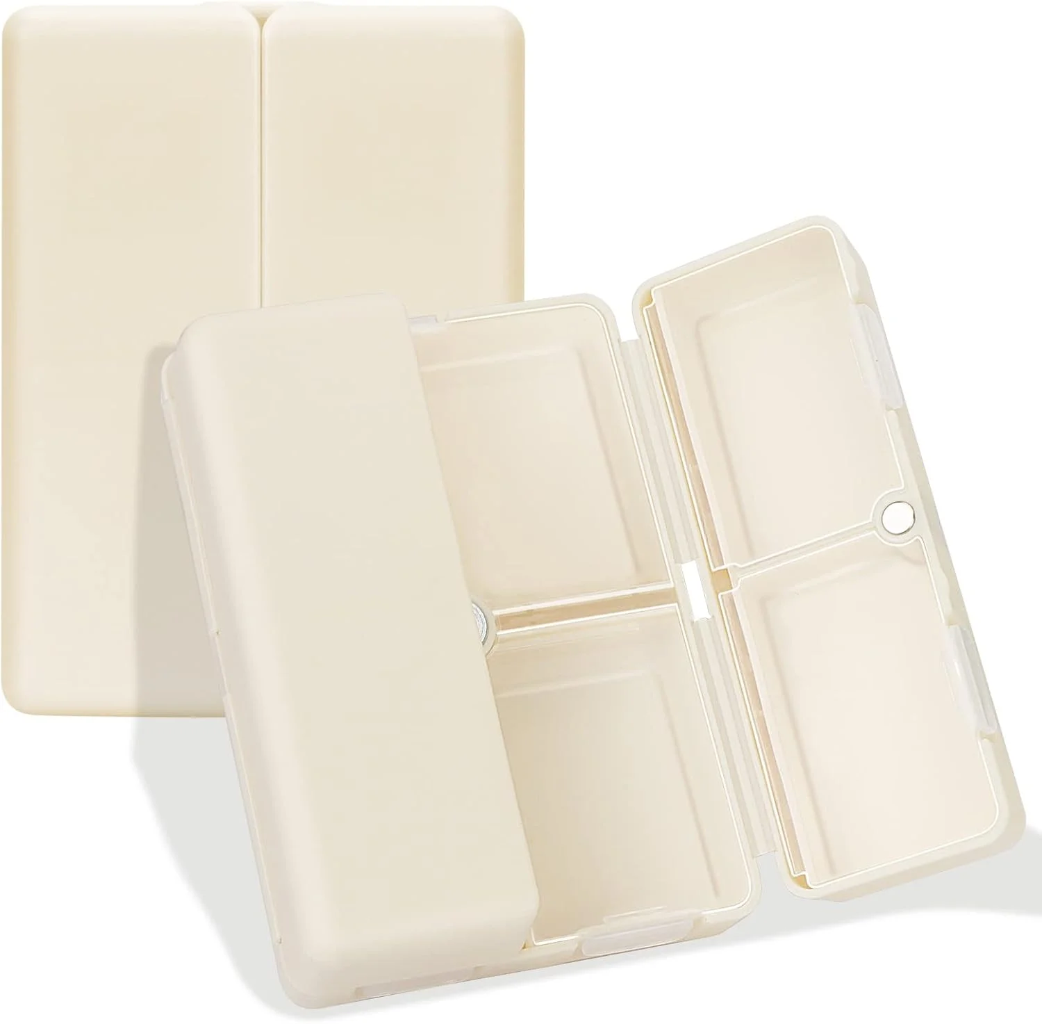 جعبه قرص هفتگی FYY، جعبه قرص مسافرتی 7 روزه، [طراحی تاشو] جا قرصی بزرگ قابل حمل برای کیف یا جیب برای نگهداری ویتامین ها، روغن کبد ماهی، مکمل ها و داروها - زردآلویی