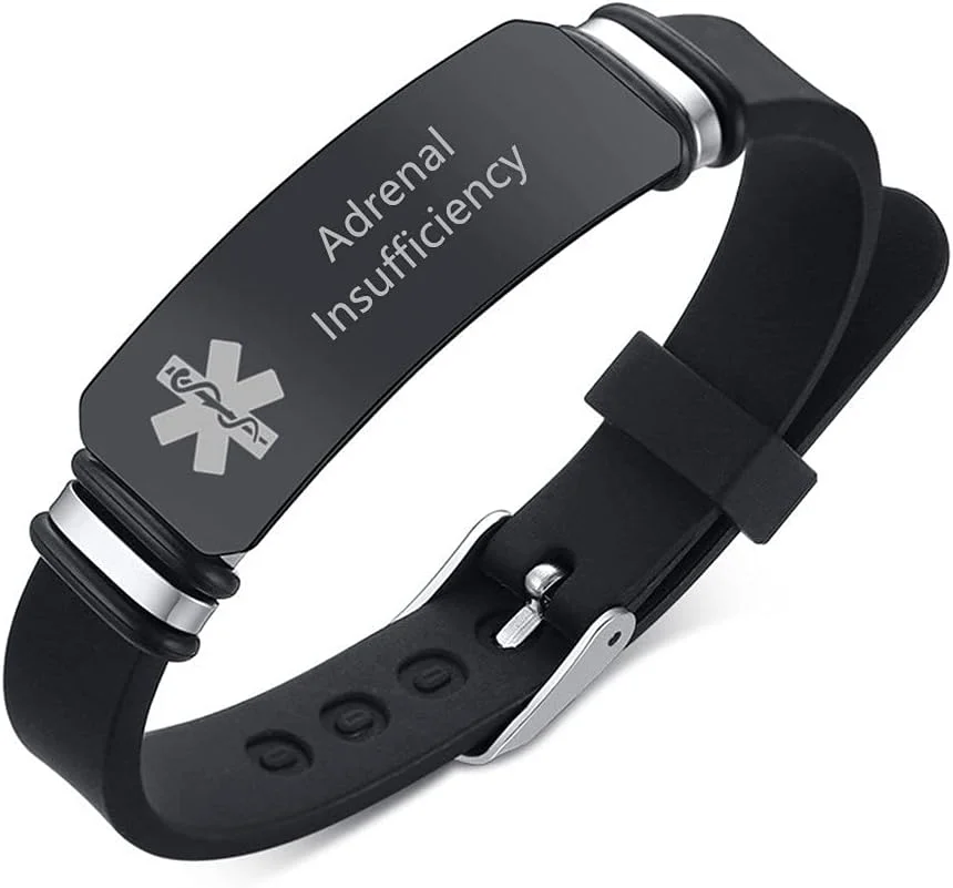 دستبند هشدار پزشکی ZKXXJ برای مردان و زنان با نارسایی آدرنال - دستبند سیلیکونی قابل تنظیم، دستبند شناسایی اضطراری Sos، جواهرات آگاهی از آلرژی هشدار سلامت ICE دستبند هشدار پزشکی ZKXXJ برای مردان و زنان با نارسایی آدرنال - دستبند سیلیکونی قابل تنظیم، دستبند شناسایی اضطراری Sos، جواهرات آگاهی از آلرژی هشدار سلامت ICE