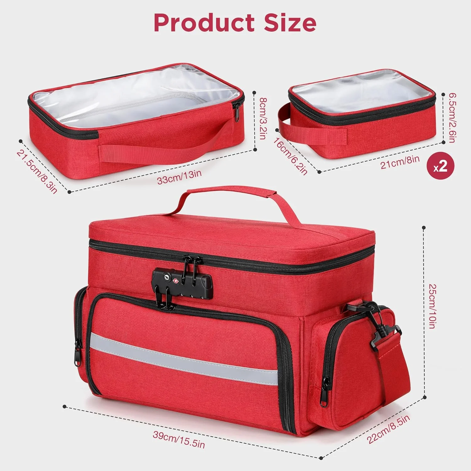 کیف دارو زاناکی با 3 کیف جداشدنی، کیف کمک های اولیه خالی با قفل ترکیبی، سازمان دهنده بطری قرص دو لایه با بند شانه، کیف بزرگ نگهداری دارو برای لوازم پزشکی، قرمز کیف دارو زاناکی با 3 کیف جداشدنی، کیف کمک های اولیه خالی با قفل ترکیبی، سازمان دهنده بطری قرص دو لایه با بند شانه، کیف بزرگ نگهداری دارو برای لوازم پزشکی، قرمز