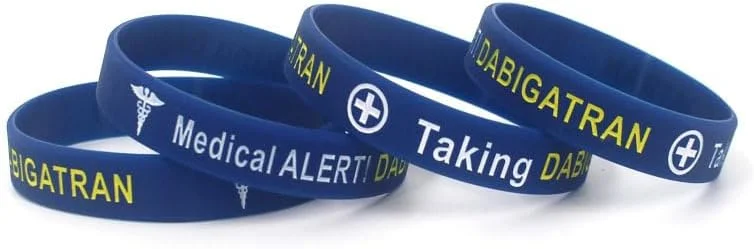 مجموعه 4 عددی دستبند هشدار پزشکی برای مصرف کنندگان دابیگاتران - دستبند سیلیکونی شناسه اضطراری برای مردان و زنان - هشدار پزشکی مصرف دابیگاتران - آبی تیره مجموعه 4 عددی دستبند هشدار پزشکی برای مصرف کنندگان دابیگاتران - دستبند سیلیکونی شناسه اضطراری برای مردان و زنان - هشدار پزشکی مصرف دابیگاتران - آبی تیره