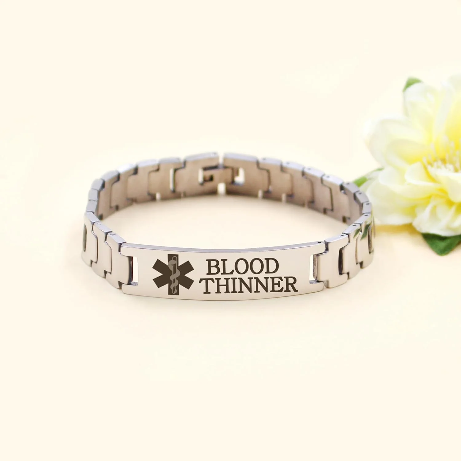 دستبند هشدار پزشکی زیرکوبیک استیل ضد زنگ - حکاکی لیزری برای شرایط مختلف، طراحی سبک و ضد آب با ابزار تنظیم سایز، راحت برای استفاده روزانه و فضای باز دستبند هشدار پزشکی زیرکوبیک استیل ضد زنگ - حکاکی لیزری برای شرایط مختلف، طراحی سبک و ضد آب با ابزار تنظیم سایز، راحت برای استفاده روزانه و فضای باز