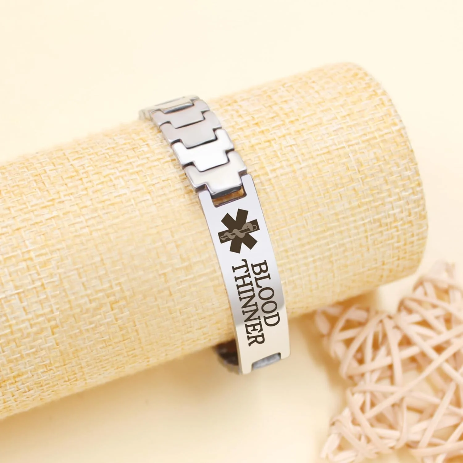 دستبند هشدار پزشکی زیرکوبیک استیل ضد زنگ - حکاکی لیزری برای شرایط مختلف، طراحی سبک و ضد آب با ابزار تنظیم سایز، راحت برای استفاده روزانه و فضای باز دستبند هشدار پزشکی زیرکوبیک استیل ضد زنگ - حکاکی لیزری برای شرایط مختلف، طراحی سبک و ضد آب با ابزار تنظیم سایز، راحت برای استفاده روزانه و فضای باز