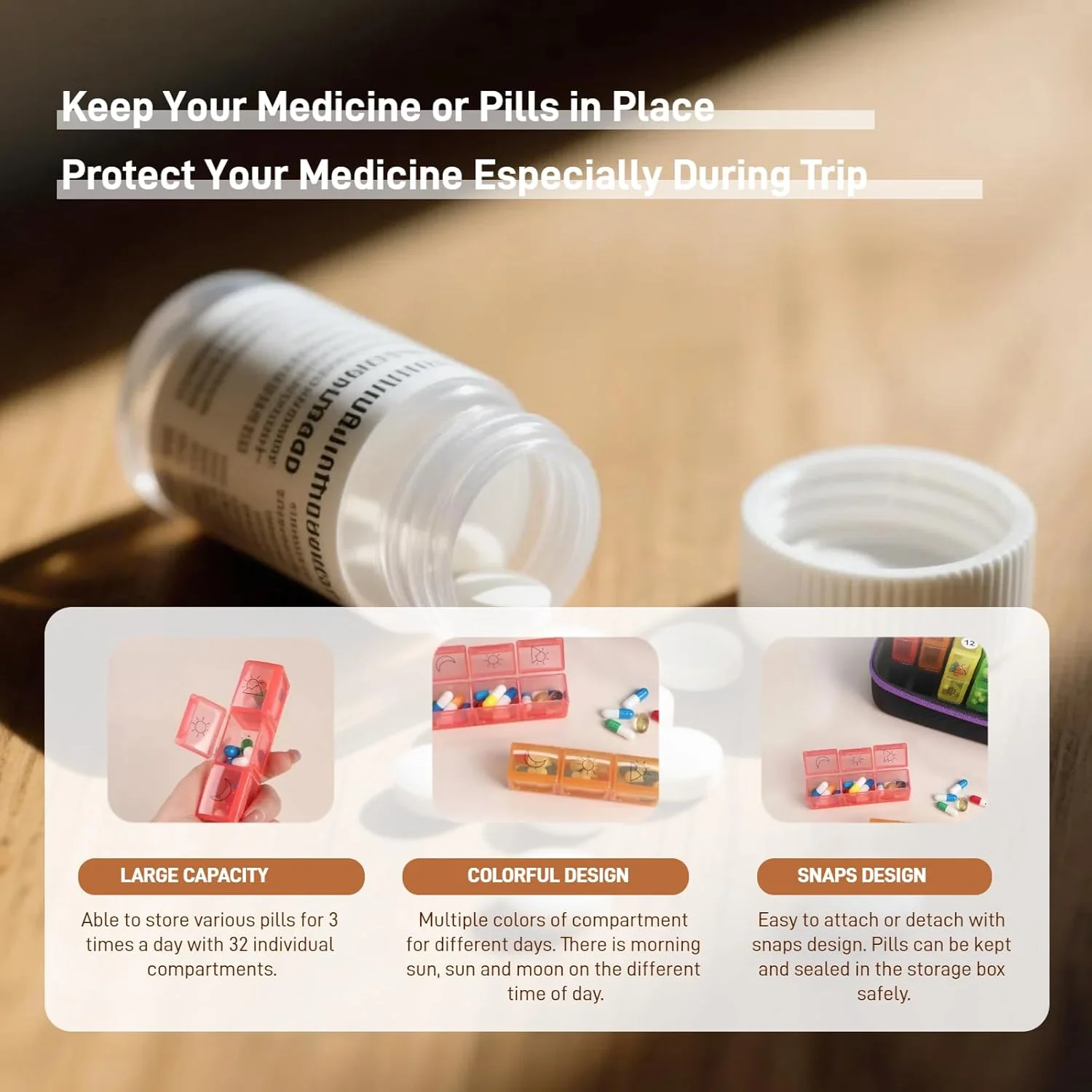 جعبه قرص ماهانه وی اوتار، برنامه ریز دارو، توزیع کننده قرص، 3 بار در روز، استفاده آسان با زیپ، لوازم پزشکی با محفظه های جداگانه برای ویتامین، روغن ماهی، مکمل ها (قرمز) جعبه قرص ماهانه وی اوتار، برنامه ریز دارو، توزیع کننده قرص، 3 بار در روز، استفاده آسان با زیپ، لوازم پزشکی با محفظه های جداگانه برای ویتامین، روغن ماهی، مکمل ها (قرمز)