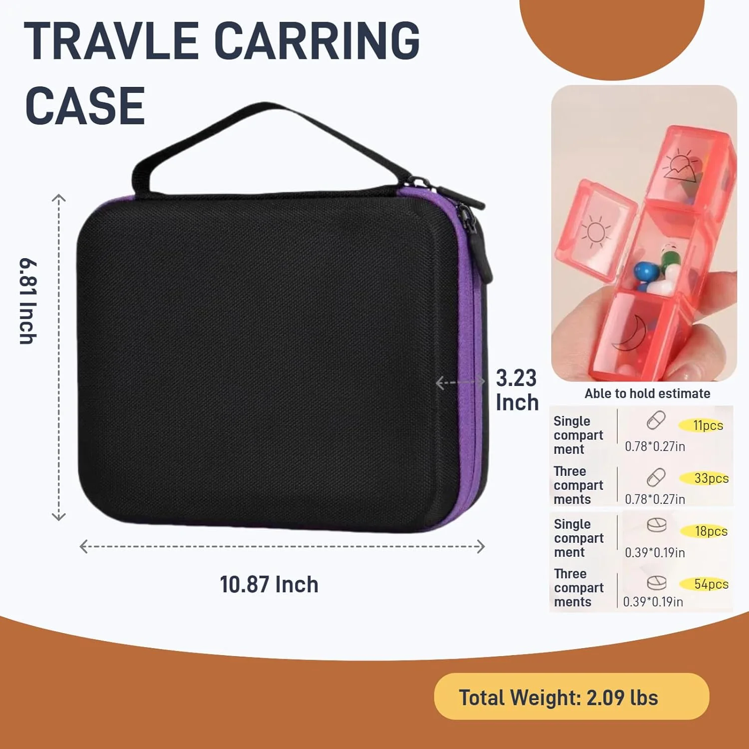 جعبه قرص ماهانه وی اوتار، برنامه ریز دارو، توزیع کننده قرص، 3 بار در روز، استفاده آسان با زیپ، لوازم پزشکی با محفظه های جداگانه برای ویتامین، روغن ماهی، مکمل ها (قرمز) جعبه قرص ماهانه وی اوتار، برنامه ریز دارو، توزیع کننده قرص، 3 بار در روز، استفاده آسان با زیپ، لوازم پزشکی با محفظه های جداگانه برای ویتامین، روغن ماهی، مکمل ها (قرمز)