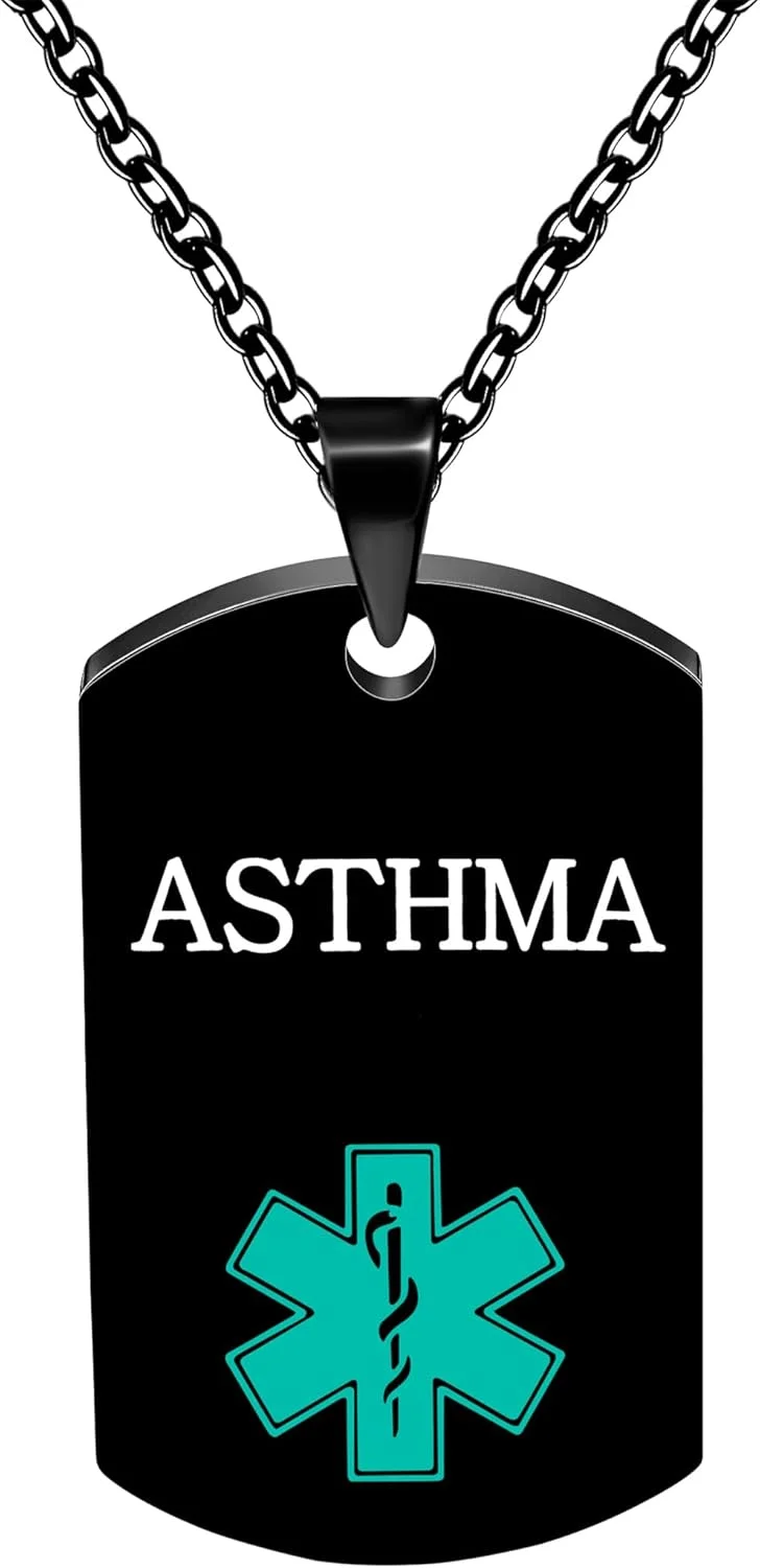 گردنبند هشدار پزشکی با حکاکی رایگان | آویز نماد پزشکی فیروزه ای | گردنبند شناسه اضطراری با زنجیر قابل تنظیم | جواهرات ایمنی فضای باز یونیسکس برای ورزش YA5972 گردنبند هشدار پزشکی با حکاکی رایگان | آویز نماد پزشکی فیروزه ای | گردنبند شناسه اضطراری با زنجیر قابل تنظیم | جواهرات ایمنی فضای باز یونیسکس برای ورزش YA5972