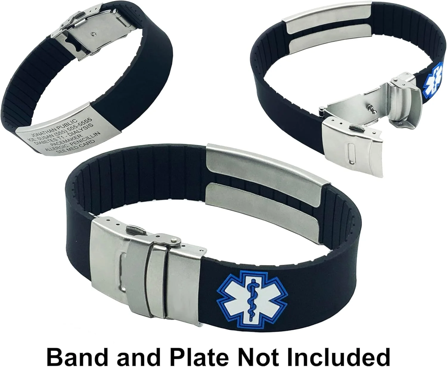 قفل جایگزین دوگانه استیل ضد زنگ برای دستبند هشدار پزشکی ورزشی قفل جایگزین دوگانه استیل ضد زنگ برای دستبند هشدار پزشکی ورزشی