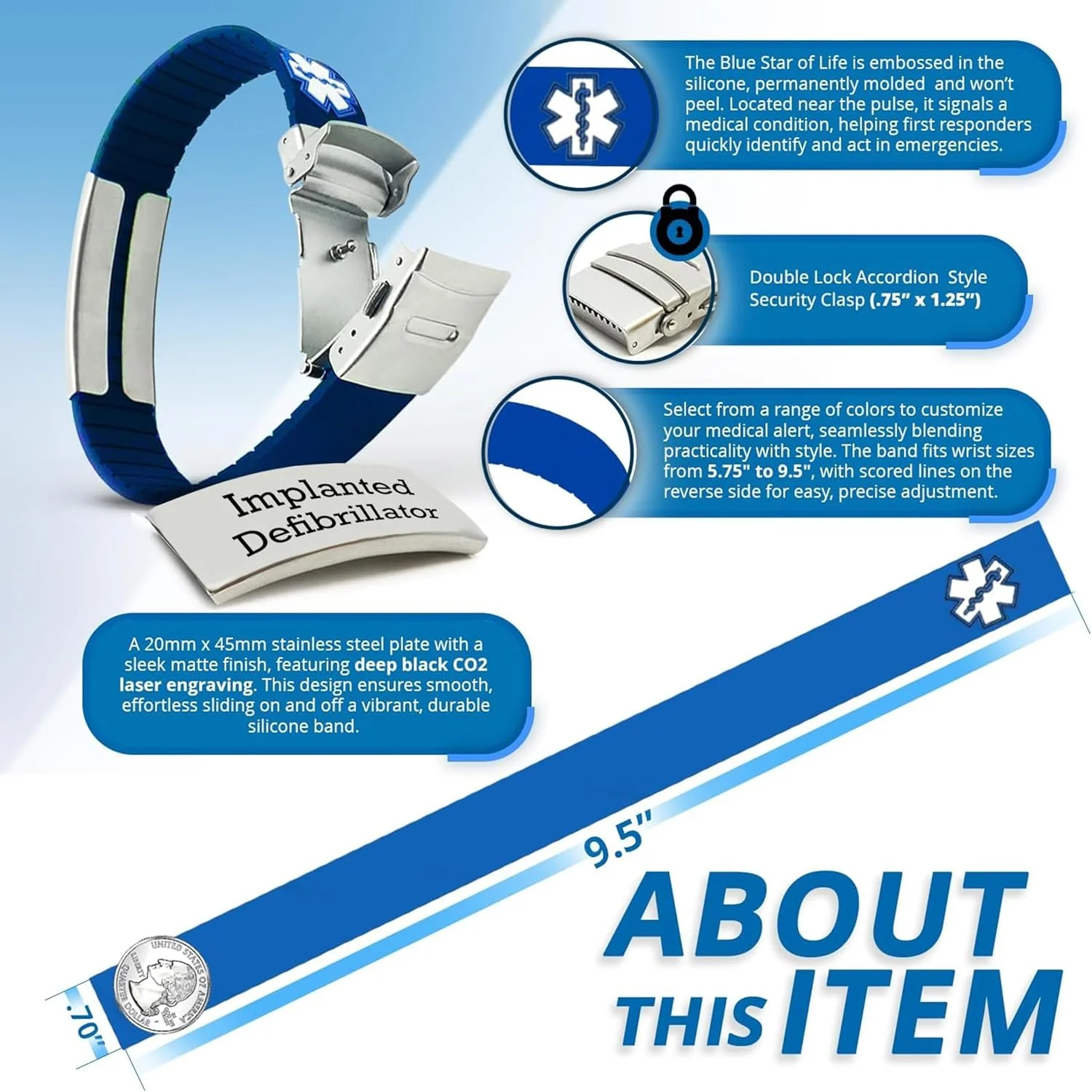 دستبند هشدار پزشکی دفیبریلاتور کاشتنی برای آقایان و بانوان دستبند هشدار پزشکی دفیبریلاتور کاشتنی برای آقایان و بانوان