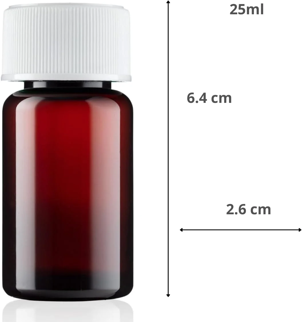 ظرف قرص پلاستیکی پزشکی 25 میلی لیتری - 2 عدد بطری کوچک دارو 25 میلی لیتری با درب قفل کودک ظرف قرص پلاستیکی پزشکی 25 میلی لیتری - 2 عدد بطری کوچک دارو 25 میلی لیتری با درب قفل کودک