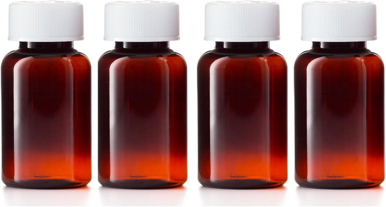 ظرف قرص پزشکی پلاستیکی 50 میلی لیتری - بسته 2 عددی بطری کوچک دارو با درب قفل کودک ظرف قرص پزشکی پلاستیکی 50 میلی لیتری - بسته 2 عددی بطری کوچک دارو با درب قفل کودک