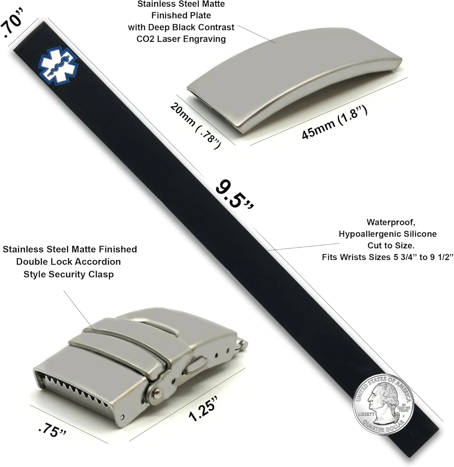 دستبند هشدار پزشکی اختلال تشنج برای مردان و زنان