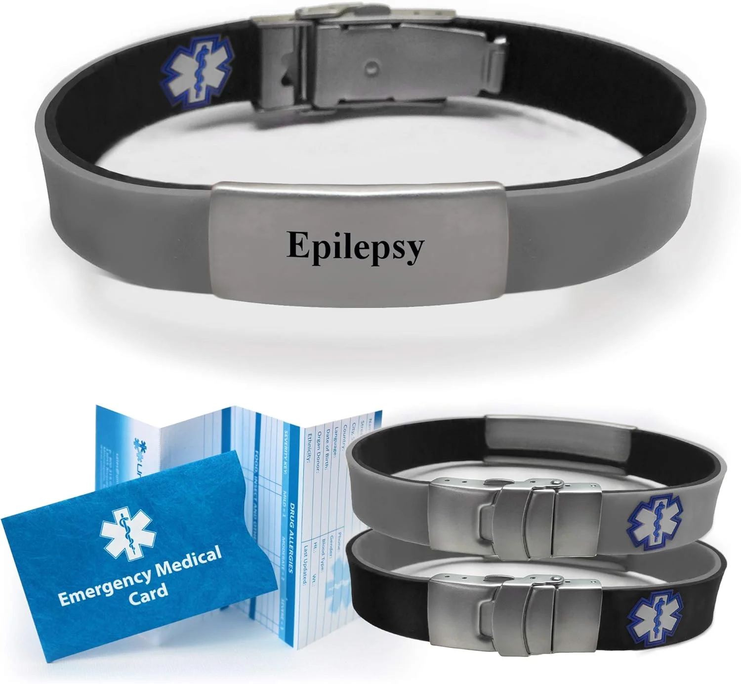 دستبند شناسایی هشدار پزشکی اسپرت/باریک دو طرفه برای مردان و زنان