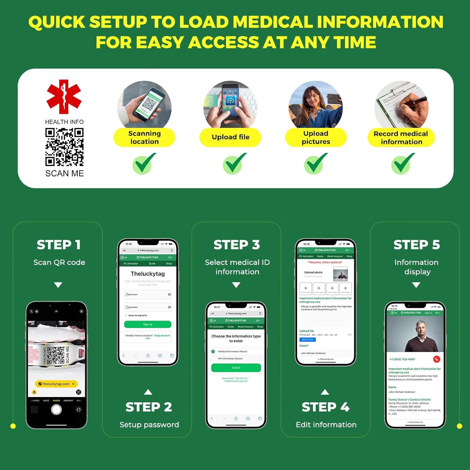 دستبندهای پزشکی Theluckytag برای آقایان و بانوان با کد QR، دستبندهای هشدار پزشکی ورزشی - مچ بند سیلیکونی ضد آب - فضای بیشتر برای اطلاعات اضطراری سفارشی دستبندهای پزشکی Theluckytag برای آقایان و بانوان با کد QR، دستبندهای هشدار پزشکی ورزشی - مچ بند سیلیکونی ضد آب - فضای بیشتر برای اطلاعات اضطراری سفارشی