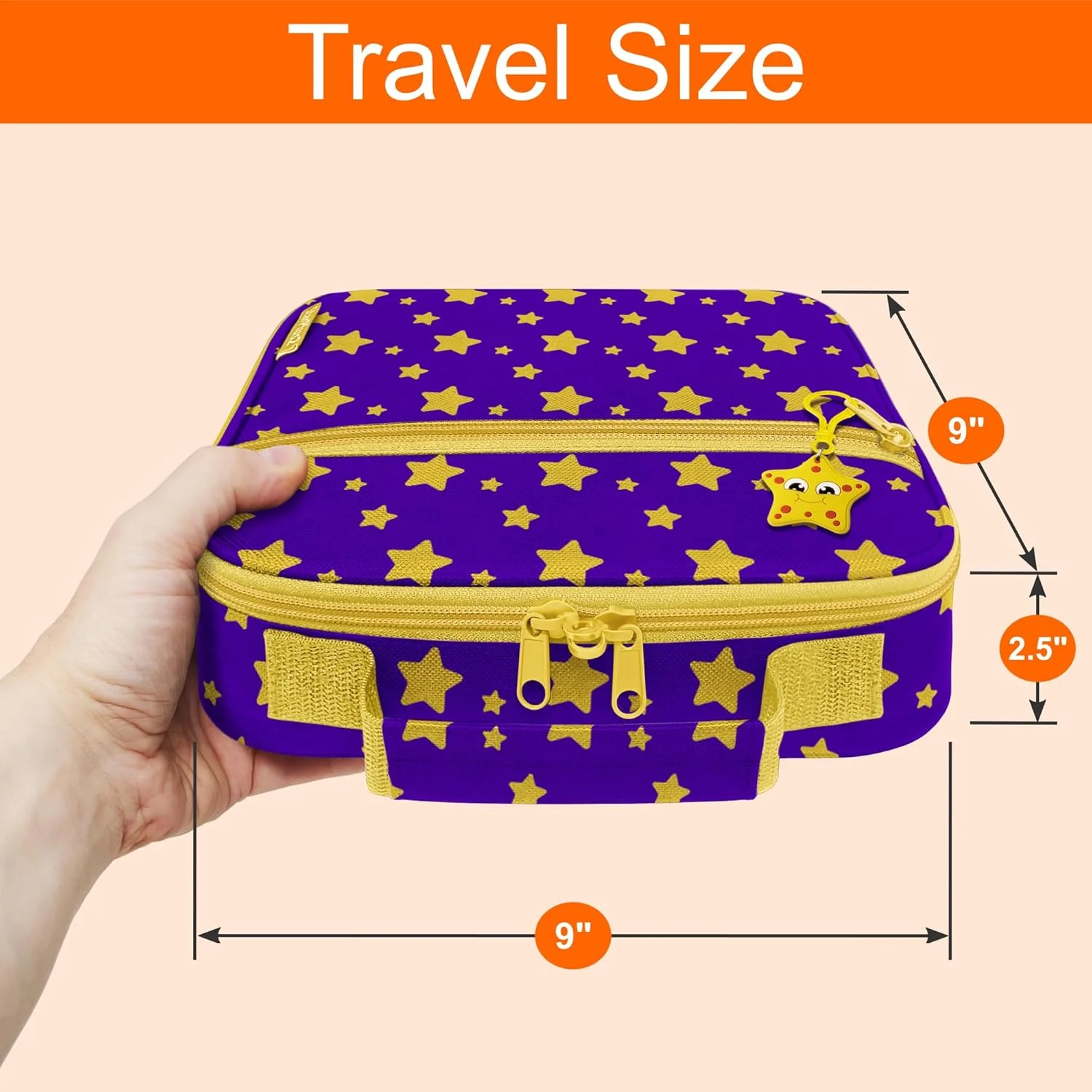 کیف لوازم دارویی مسافرتی متوسط، کیف دارو کودک با زیپ، کیف حمل داروها و لوازم پزشکی کودکان - ستاره های زرد کیف لوازم دارویی مسافرتی متوسط، کیف دارو کودک با زیپ، کیف حمل داروها و لوازم پزشکی کودکان - ستاره های زرد