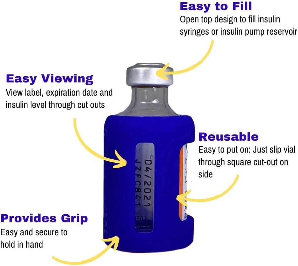 محافظ ویال انسولین پزشکی شوگر. پوشش سیلیکونی برای محافظت از ویال انسولین شما در برابر شکستن. مناسب برای برندهای انسولین 10 میلی لیتری. (آبی-1) محافظ ویال انسولین پزشکی شوگر. پوشش سیلیکونی برای محافظت از ویال انسولین شما در برابر شکستن. مناسب برای برندهای انسولین 10 میلی لیتری. (آبی-1)