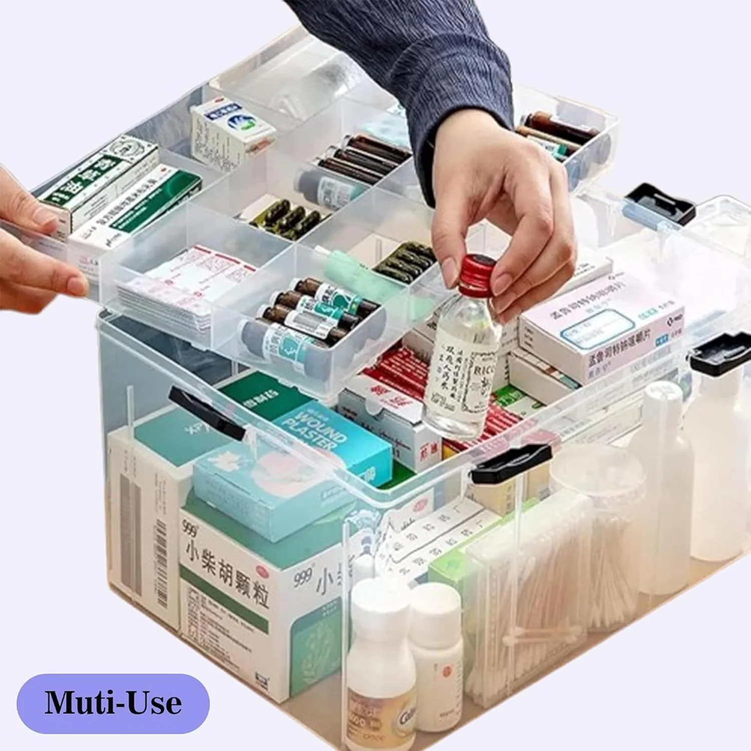 جعبه نگهداری بزرگ پلاستیکی برای لوازم پزشکی، جعبه کمک های اولیه مسافرتی خانوادگی، جعبه سازمان دهنده دارو با محفظه و دسته، سازمان دهنده نگهداری دارو/اسباب بازی/ابزار جعبه نگهداری بزرگ پلاستیکی برای لوازم پزشکی، جعبه کمک های اولیه مسافرتی خانوادگی، جعبه سازمان دهنده دارو با محفظه و دسته، سازمان دهنده نگهداری دارو/اسباب بازی/ابزار