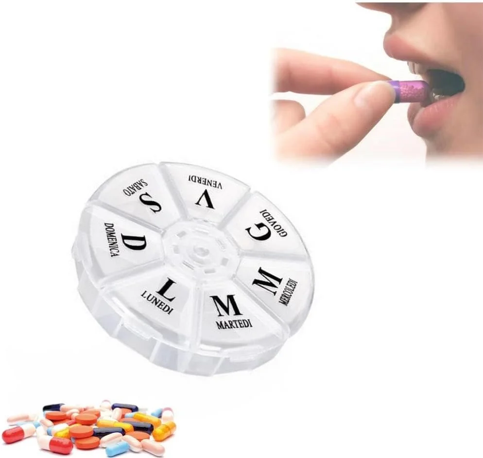 جعبه قرص هفتگی ستابلو، 7 محفظه، 7 روز، پایه نگهدارنده، سازمان دهنده قرص