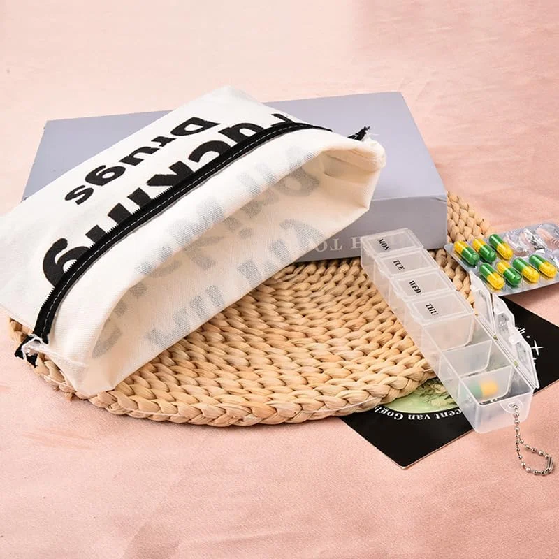 کیف نظم دهنده دارو شی‌کیائو، کیف لوازم پزشکی مسافرتی برای زنان و مردان، کیف آرایشی قابل حمل برای پسران و دختران، کیف زیپ‌دار کمک‌های اولیه برای دختر و پسر، مدل 21 به همراه محفظه نگهداری قرص