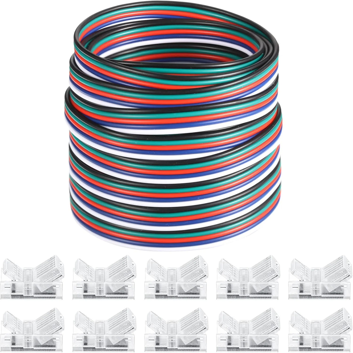 اتصالات نوار LED بدون لحیم کاری Flutesan، بسته 10 عددی، اتصالات نورپردازی مسیر شفاف، نوارهای سیمی، نوار LED 5 متری برای اتصال پین LED (مدل کلاسیک، 5 پین، 12 میلی متر) اتصالات نوار LED بدون لحیم کاری Flutesan، بسته 10 عددی، اتصالات نورپردازی مسیر شفاف، نوارهای سیمی، نوار LED 5 متری برای اتصال پین LED (مدل کلاسیک، 5 پین، 12 میلی متر)